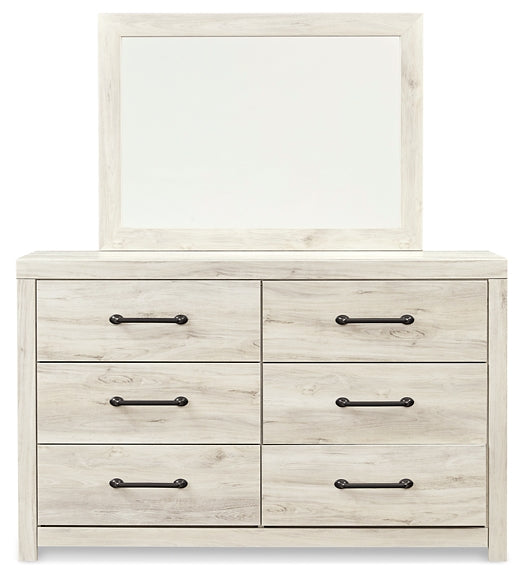 Cambeck Panel Bed With 4 Storage Drawers With Mirrored Dresser And 2 Nightstands