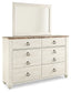 Willowton / Panel Headboard Bed With Mirrored Dresser And Chest