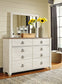 Willowton / Panel Headboard Bed With Mirrored Dresser And Chest