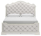 Arlendyne King Upholstered Bed with Mirrored Dresser and Chest