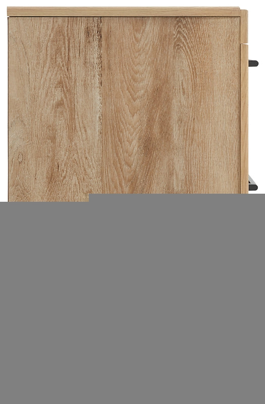 Hyanna Twin Panel Bed with Storage with Mirrored Dresser and Nightstand