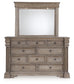 Blairhurst Queen Panel Bed with Mirrored Dresser, Chest and Nightstand