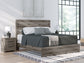 Graystorm King Panel Bed with Mirrored Dresser