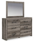 Graystorm Twin Panel Bed with Storage with Mirrored Dresser, Chest and Nightstand