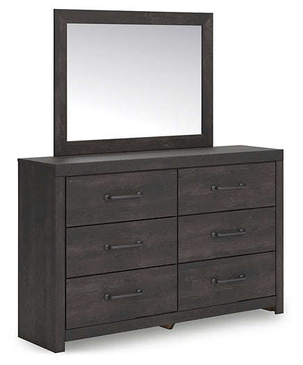 Hollivern Twin Panel Bed with Storage with Mirrored Dresser and Nightstand