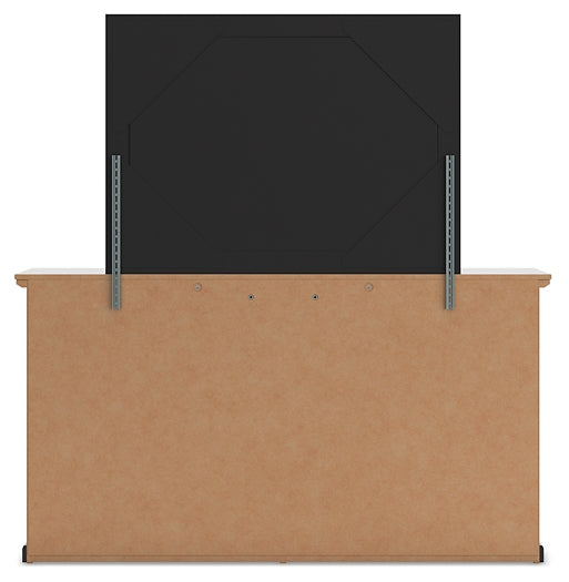 Maribel Queen Panel Bed with Mirrored Dresser and Nightstand