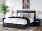 Maribel King Panel Bed with Mirrored Dresser