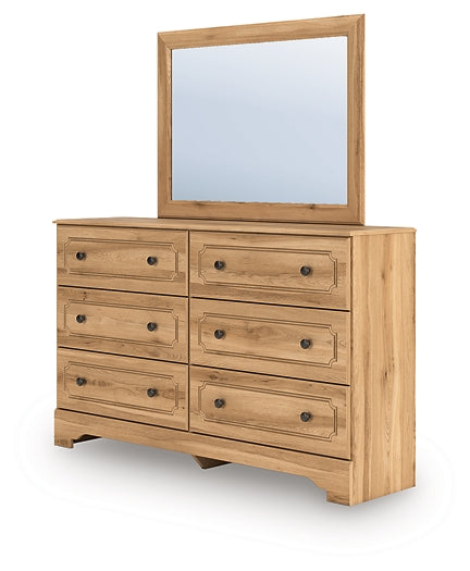 Aleaport Twin Panel Bed with Mirrored Dresser