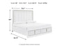 Chalanna King Upholstered Storage Bed with Mirrored Dresser