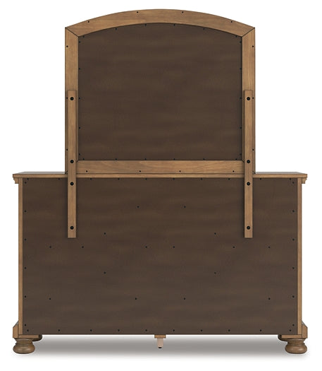 Feddinger King Panel Bed with Mirrored Dresser and Chest