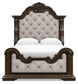 Maylee Queen Upholstered Bed with Mirrored Dresser and Chest