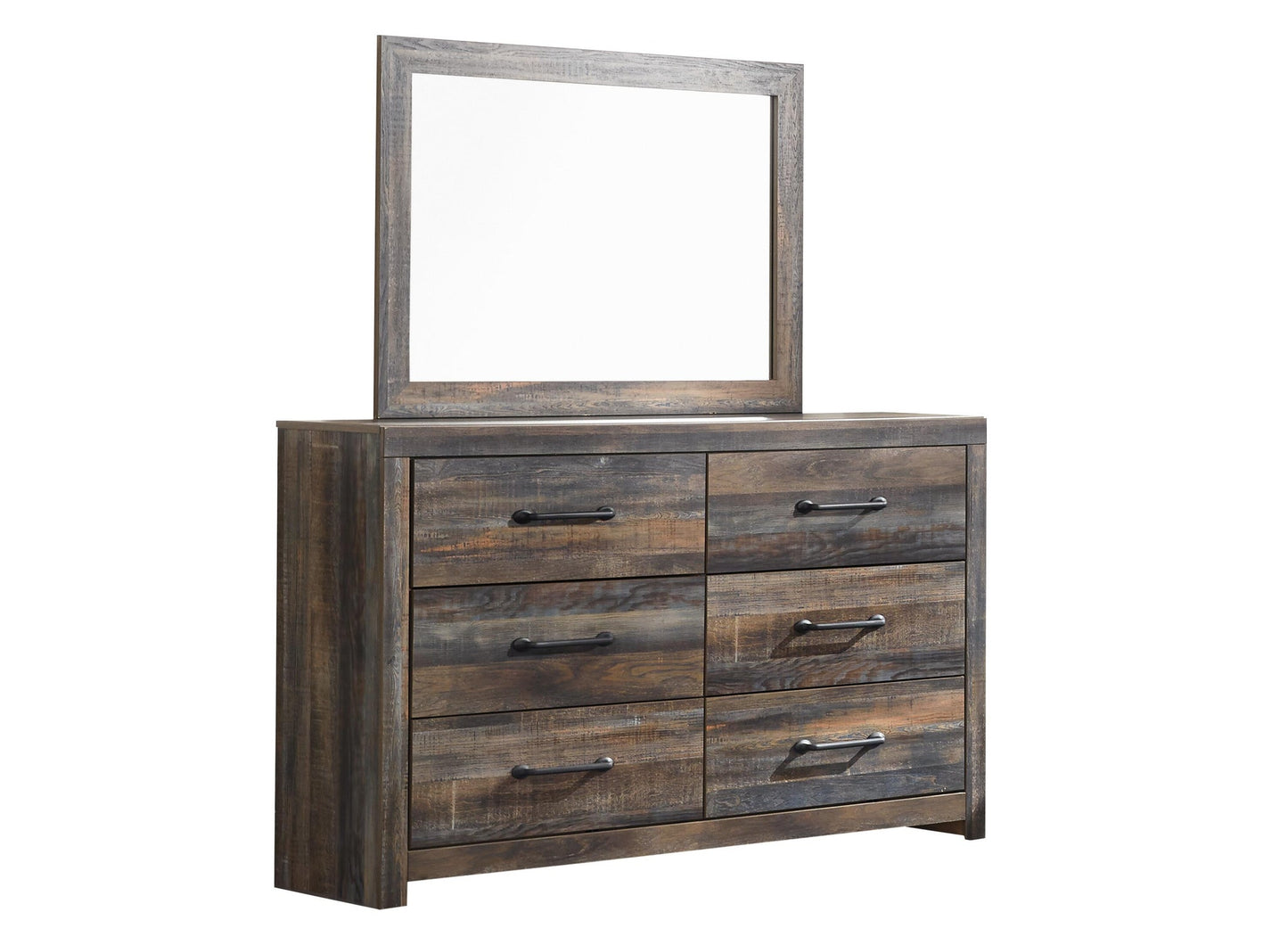 Drystan Full Bookcase Bed with 2 Storage Drawers, Dresser, Mirror, Chest and Nightstand