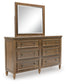 Sturlayne Queen Upholstered Panel Bed, Dresser, Mirror, Chest and Nightstand