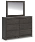 Fraluna King Panel Bed, Dresser, Mirror, Chest and Nightstand