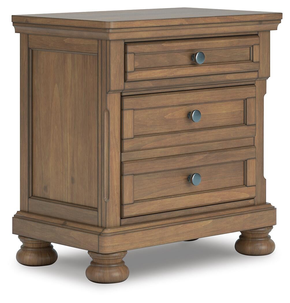 Feddinger King Storage Sleigh Bed with Mirrored Dresser, Chest and Nightstand