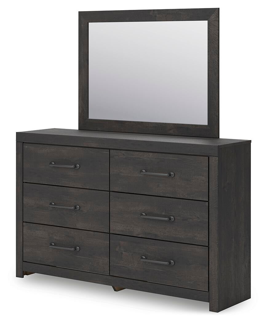 Hollivern Twin Panel Storage Bed, Dresser, Mirror and Nightstand
