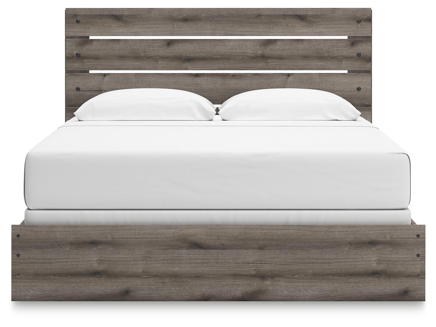 Graystorm King Panel Bed, Dresser, Mirror, Chest and Nightstand