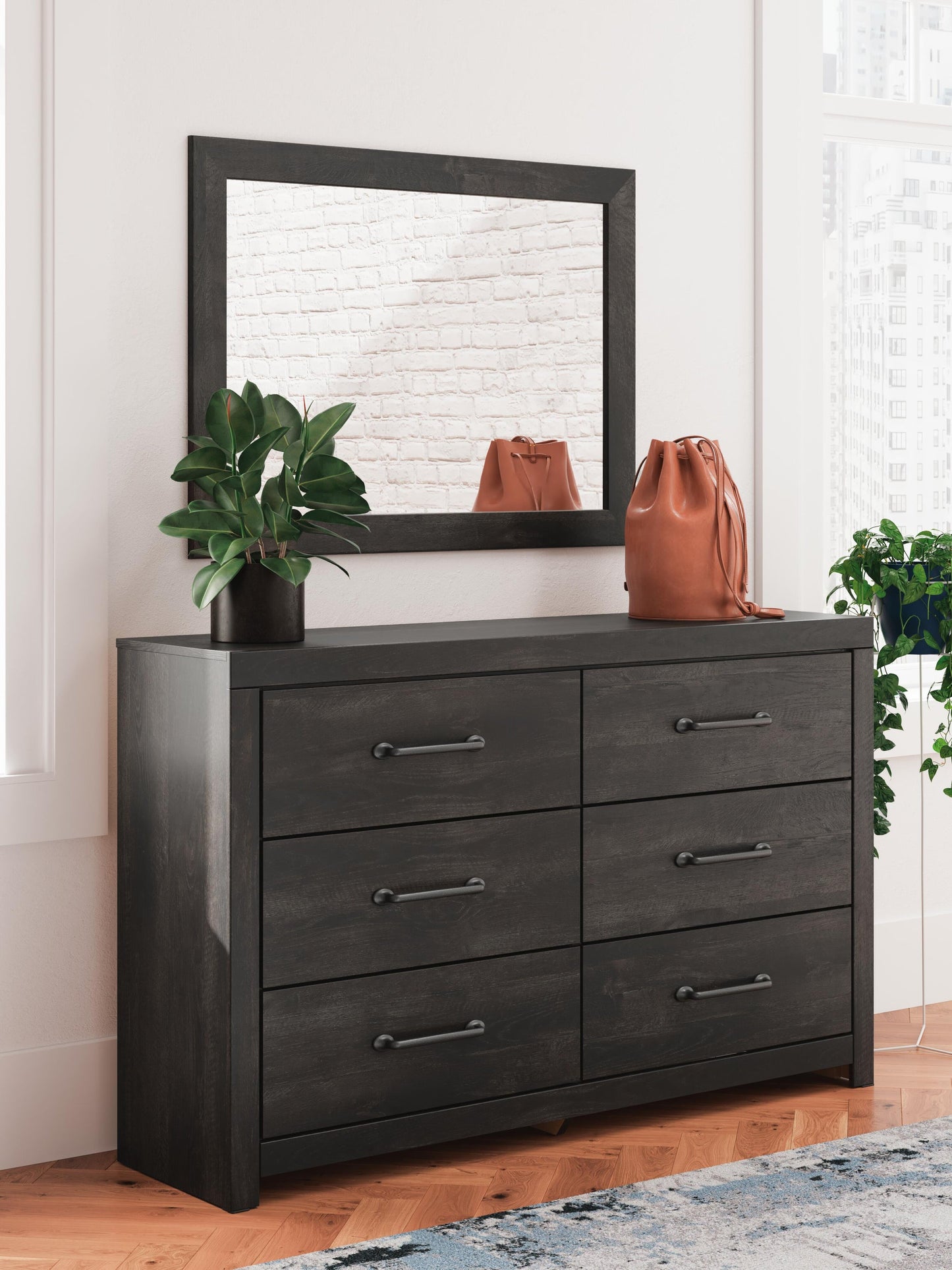 Hollivern Twin Panel Bed with Storage, Dresser, Mirror, Chest and Nightstand