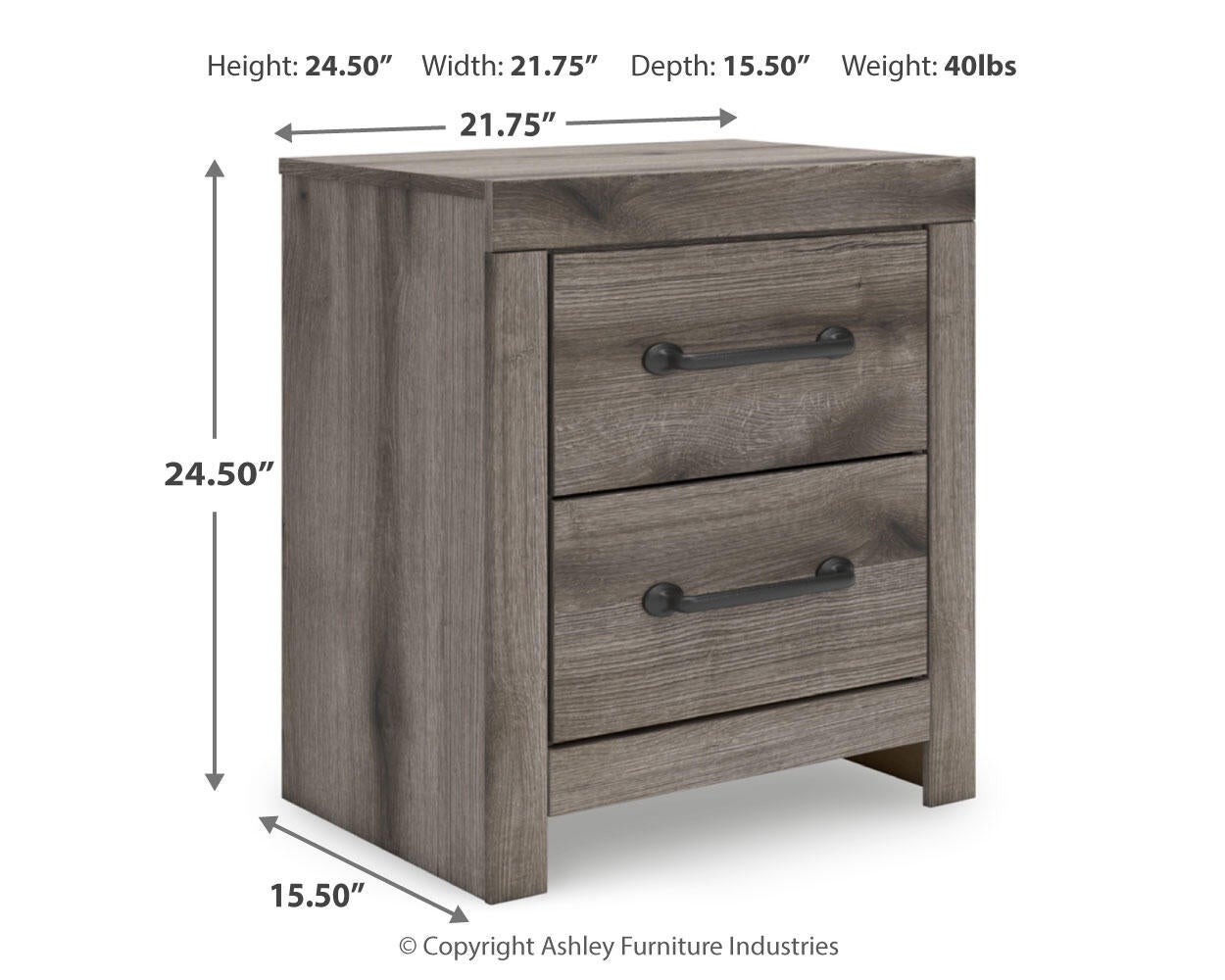 Graystorm Full Panel Storage Bed, Dresser, Mirror and Nightstand
