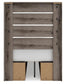 Graystorm Twin Panel Bed with Storage, Dresser, Mirror and Nightstand