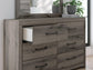 Graystorm Twin Panel Bed with Storage, Dresser, Mirror and Nightstand