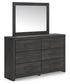 Hollivern Full Panel Bed, Dresser, Mirror, Chest and Nightstand