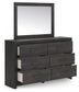 Hollivern Full Panel Bed, Dresser and Mirror