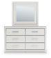 Zuraleus King Upholstered Panel Platform Storage Bed, Dresser, Mirror and Nightstand