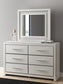 Zuraleus Queen Upholstered Panel Platform Bed, Dresser, Mirror and Nightstand