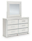 Zuraleus Queen Upholstered Bed, Dresser and Mirror