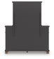 Rowlenstown King Poster Bed with Mirrored Dresser and Nightstand