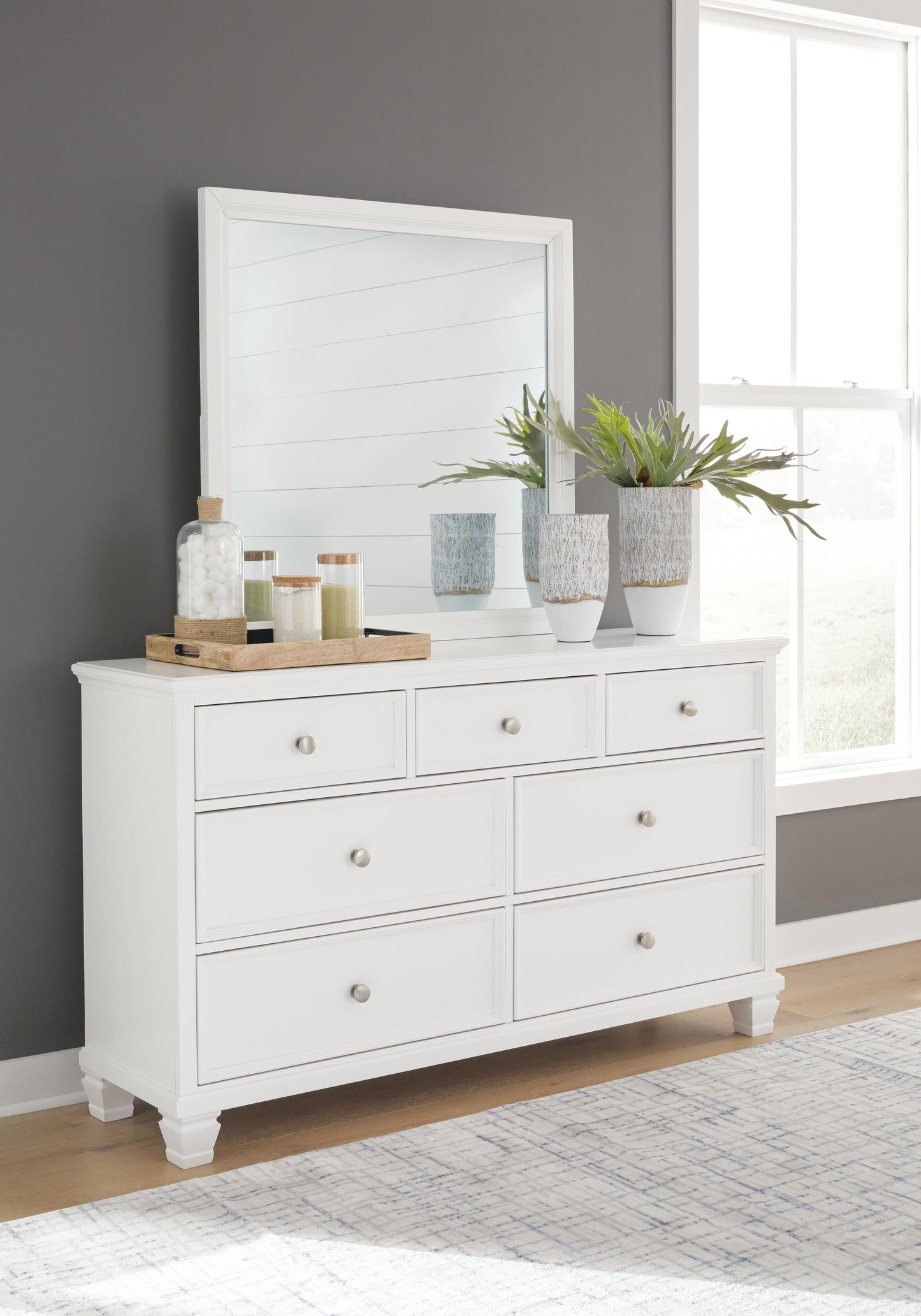 Fortman Twin Panel Storage Bed, Dresser and Mirror
