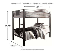 Load image into Gallery viewer, Dinsmore Twin/Twin Bunk Bed w/Ladder
