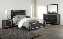 Load image into Gallery viewer, Kaydell Queen Upholstered Panel Bed with Mirrored Dresser
