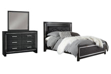 Load image into Gallery viewer, Kaydell Queen Upholstered Panel Bed with Mirrored Dresser
