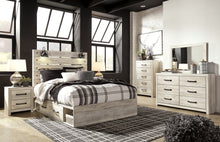 Load image into Gallery viewer, Cambeck Queen Panel Bed with 2 Storage Drawers with Mirrored Dresser, Chest and 2 Nightstands

