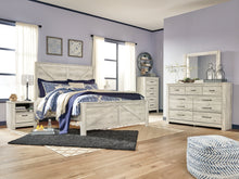 Load image into Gallery viewer, Bellaby Queen Crossbuck Panel Bed with Mirrored Dresser, Chest and 2 Nightstands
