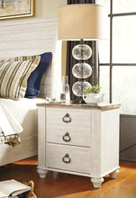 Load image into Gallery viewer, Willowton Queen Panel Bed with Mirrored Dresser and 2 Nightstands
