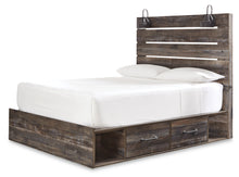 Load image into Gallery viewer, Drystan Queen Panel Bed with 2 Storage Drawers with Mirrored Dresser and 2 Nightstands
