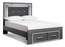 Load image into Gallery viewer, Lodanna King Panel Bed with 2 Storage Drawers with Mirrored Dresser, Chest and 2 Nightstands
