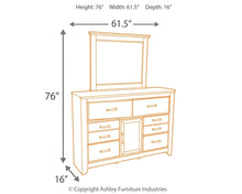 Load image into Gallery viewer, Juararo King/California King Panel Headboard with Mirrored Dresser and Chest
