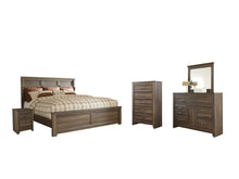 Load image into Gallery viewer, Juararo Queen Panel Bed with Mirrored Dresser, Chest and Nightstand
