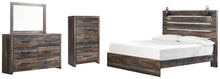 Load image into Gallery viewer, Drystan King Panel Bed with Mirrored Dresser and Chest
