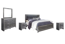 Load image into Gallery viewer, Lodanna King Panel Bed with Mirrored Dresser and 2 Nightstands
