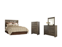 Load image into Gallery viewer, Juararo Queen Panel Headboard with Mirrored Dresser and Chest
