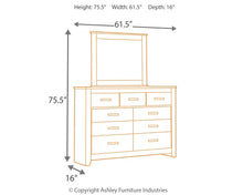 Load image into Gallery viewer, Brinxton Full Panel Headboard with Mirrored Dresser
