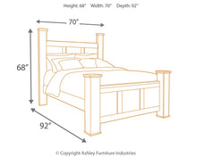 Load image into Gallery viewer, Juararo Queen Poster Bed with Mirrored Dresser

