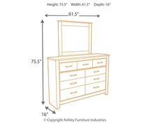 Load image into Gallery viewer, Zelen Full Panel Bed with Mirrored Dresser
