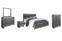Load image into Gallery viewer, Lodanna King Panel Bed with Mirrored Dresser, Chest and Nightstand
