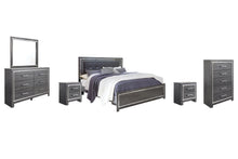 Load image into Gallery viewer, Lodanna King Panel Bed with Mirrored Dresser, Chest and Nightstand
